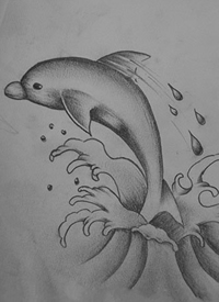 可爱的海豚cq9电子手稿素材制图案